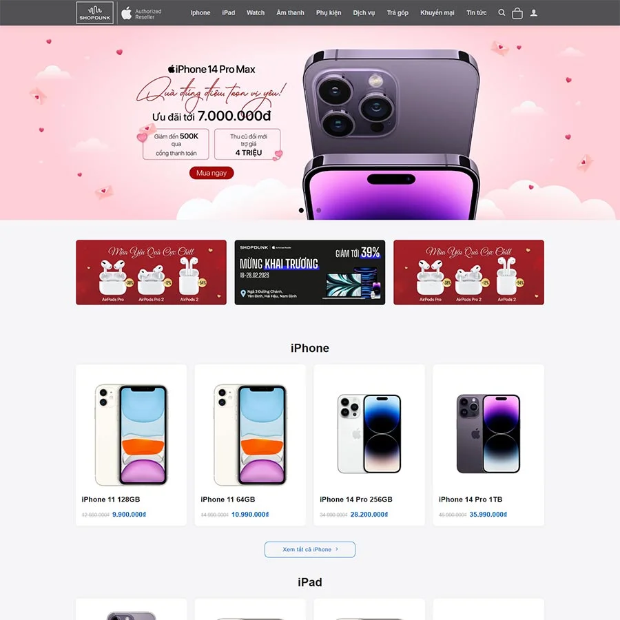 Mẫu Website Landing Page Bán Điện Thoại 03 - Sản Phẩm Công Nghệ - Cài Đặt Sẵn