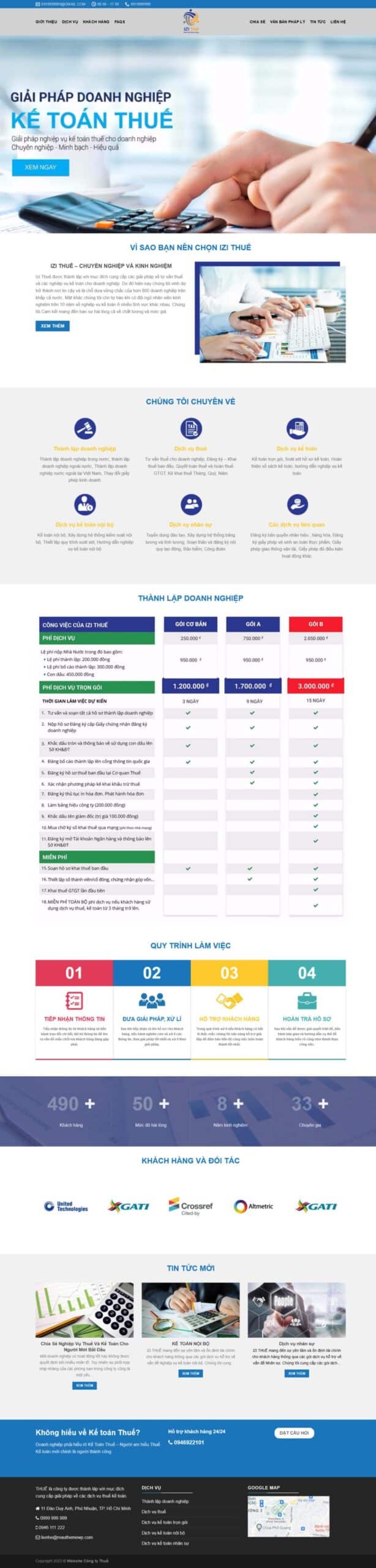 Mẫu Website công ty kế toán thuế - Cài Đặt Sẵn