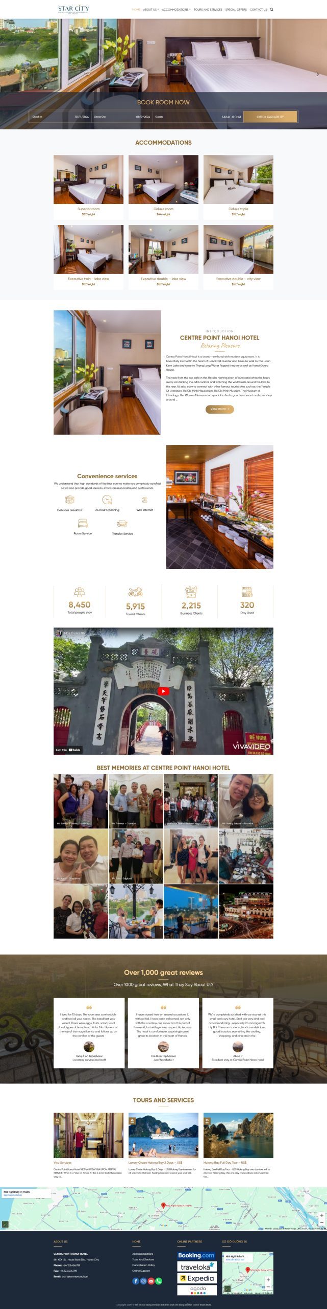 Mẫu Website Khách Sạn 7 - Đặt Phòng - Cài Đặt Sẵn