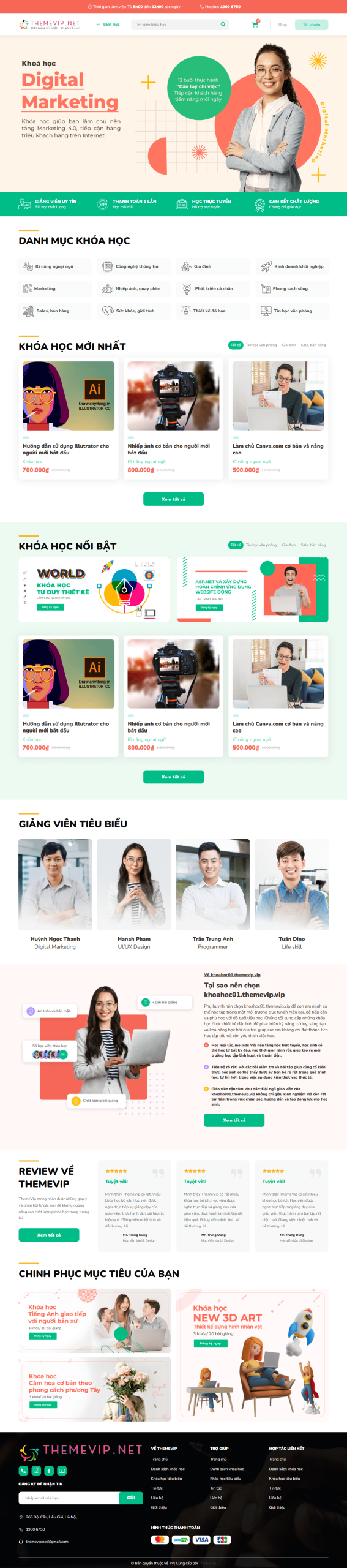 Mẫu Website Bán Khóa Học Online Vip 01 Đầy Đủ Chức Năng - E Learning - Cài Đặt Sẵn