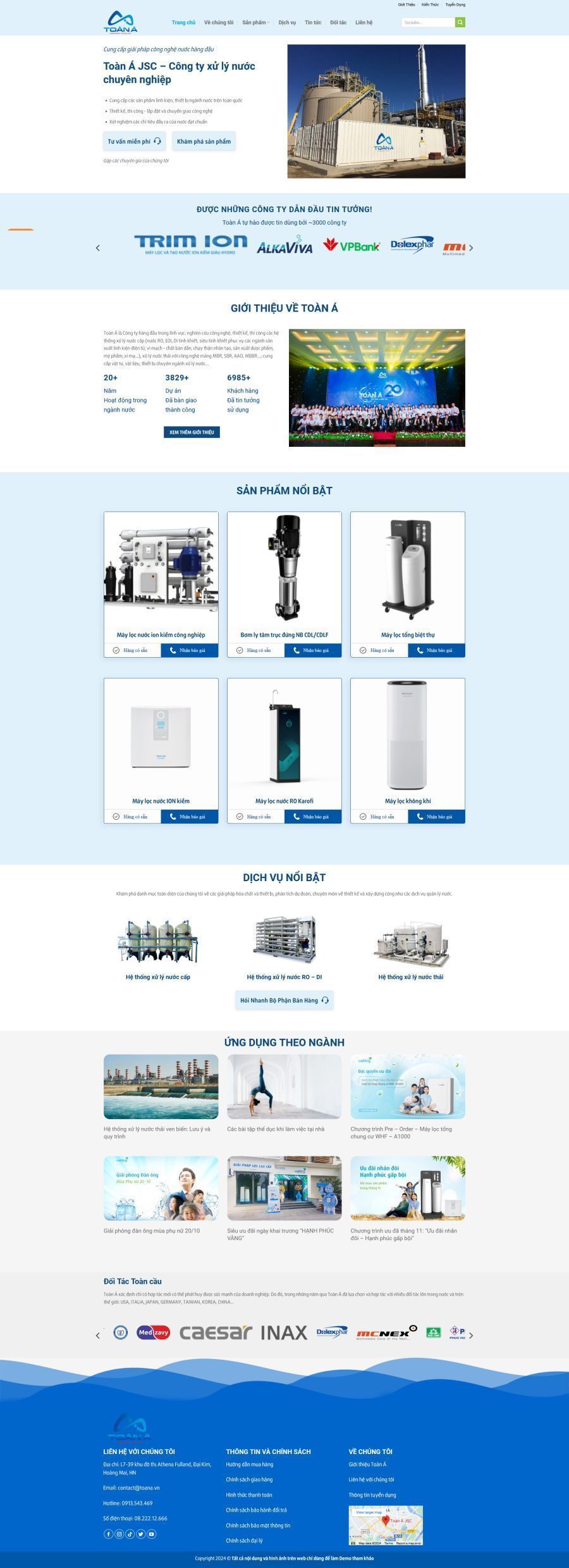 Mẫu Website Công Ty Máy Lọc Nước - Thiết Bị Gia Dụng - Cài Đặt Sẵn