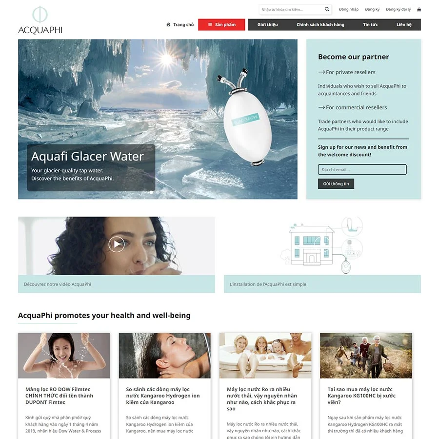 Mẫu Website Bán Máy Lọc Nước 04 - Shop Online - Cài Đặt Sẵn