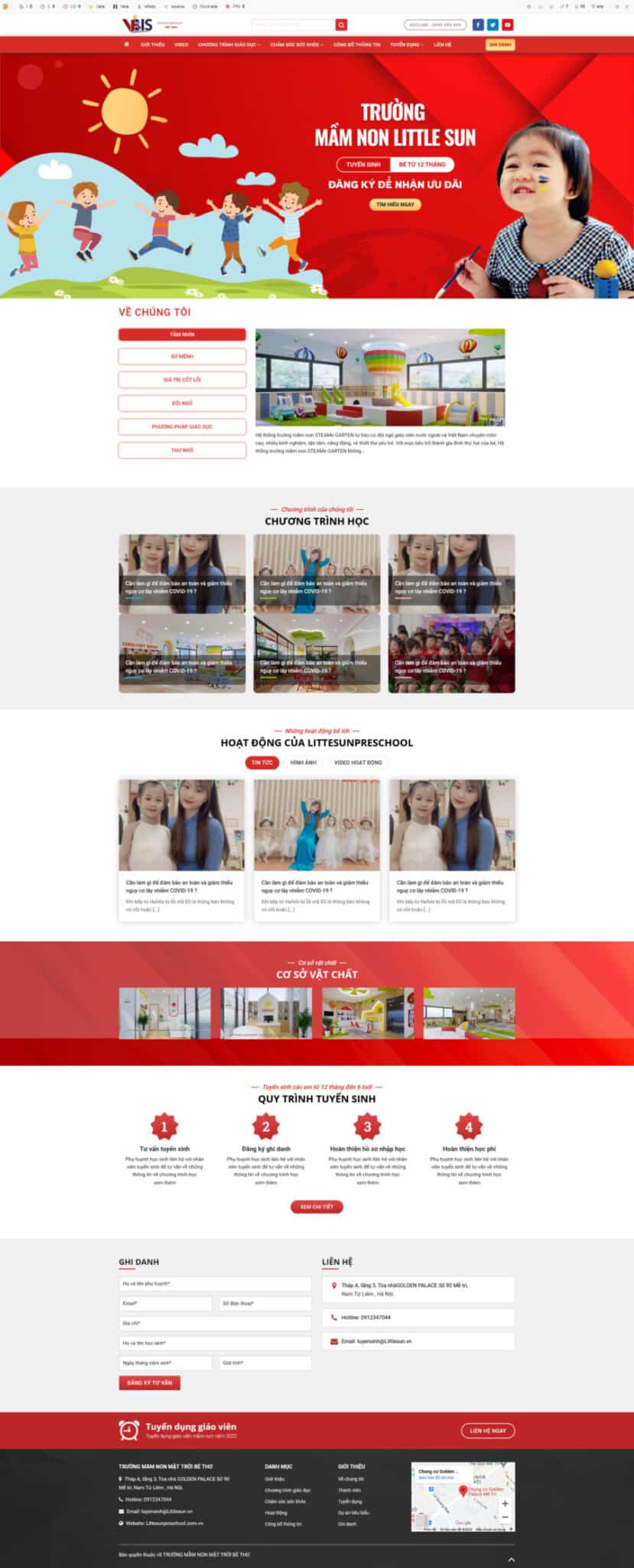 Mẫu Website Trường Mầm Non - Giáo dục - Cài Đặt Sẵn