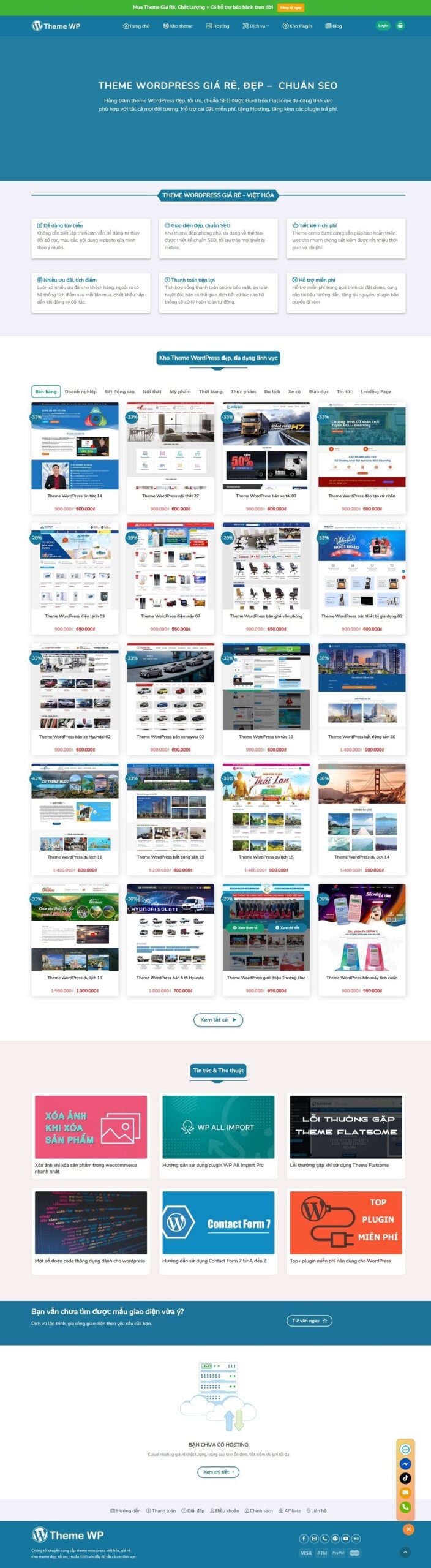 Mẫu Website Bán Theme Source Code - Shop Online - Cài Đặt Sẵn Giống Themewp