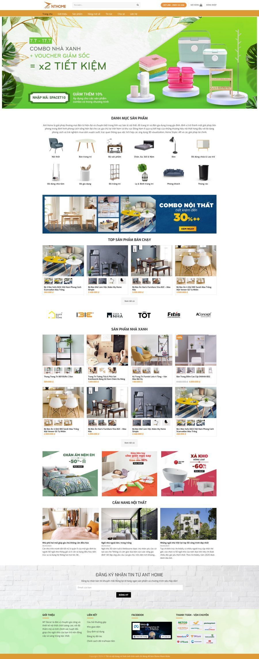 Mẫu Website Nội Thất 28 - Thiết Kế Thi Công - Cài Đặt Sẵn