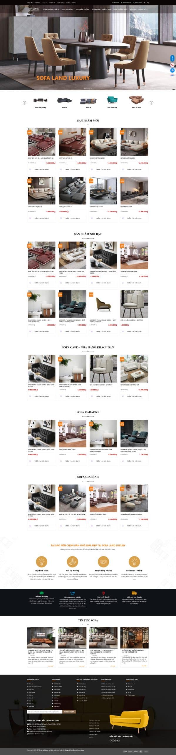 Mẫu Website Bán Ghế Sofa 3 - Nội Thất - Cài Đặt Sẵn