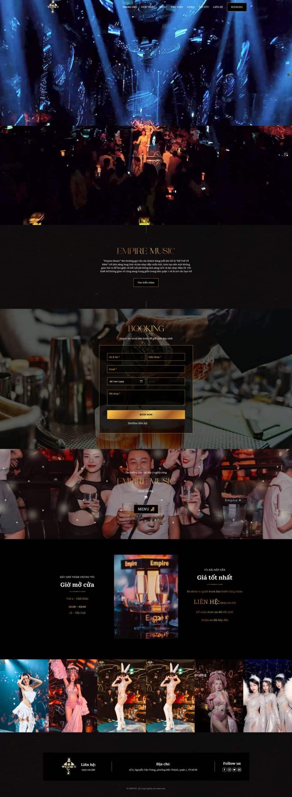 Mẫu Website Quán Bar Club - Giải Trí - Cài Đặt Sẵn