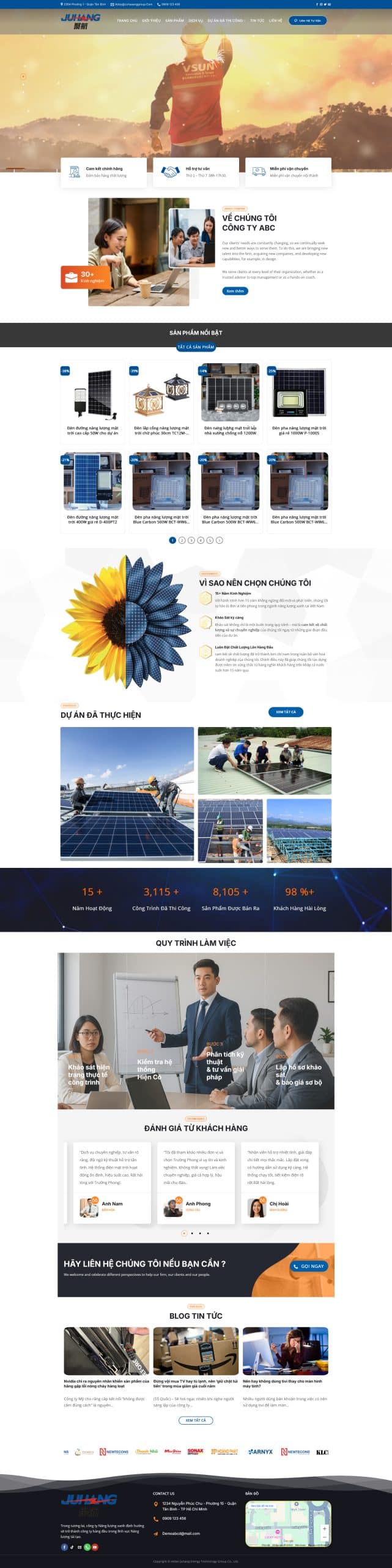 Mẫu Website Công Ty Năng Lượng Mặt Trời 5 - Solar Energy - Cài Đặt Sẵn