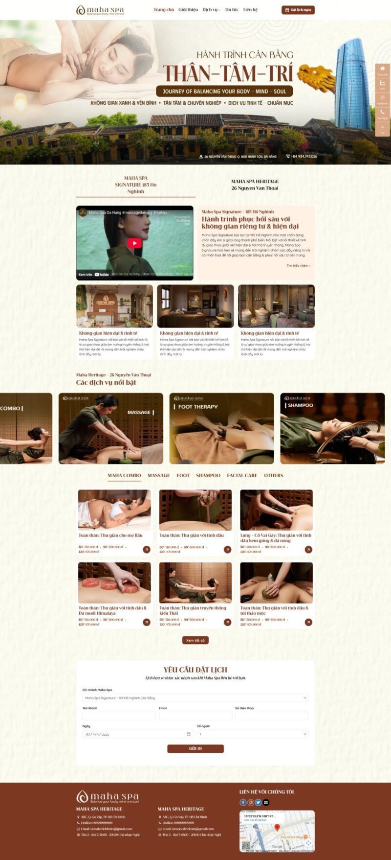 Mẫu Website Massage Spa - Chăm Sóc Sức Khỏe - Cài Đặt Sẵn