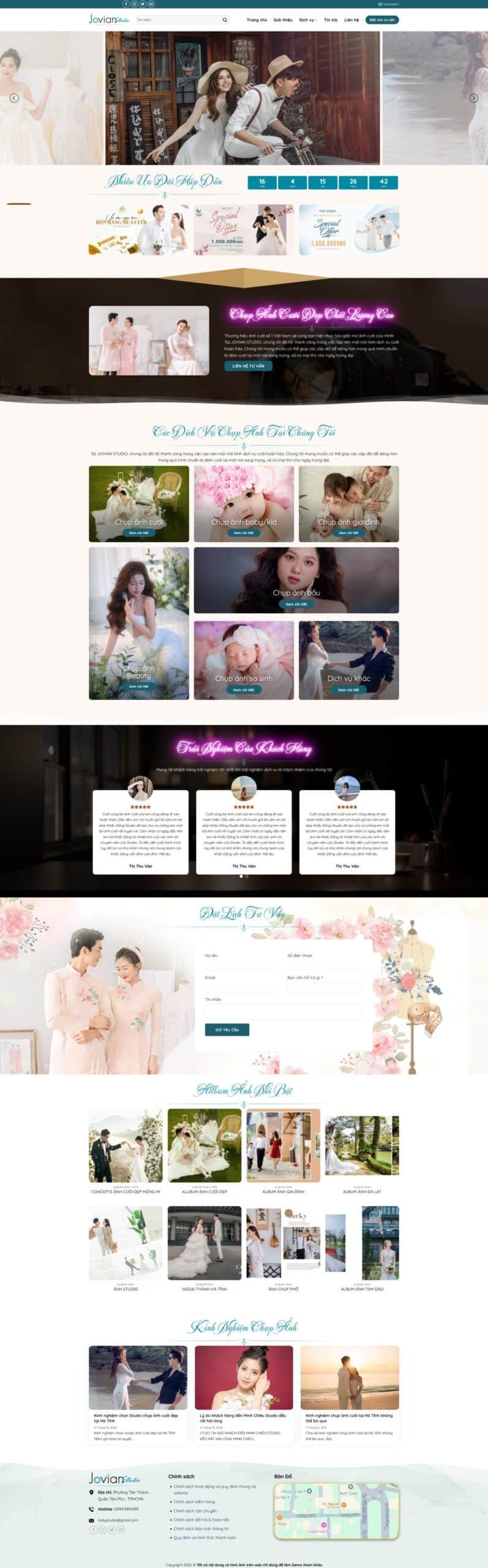 Mẫu Website Studio Wedding 8 - Chụp Ảnh Cưới - Cài Đặt Sẵn