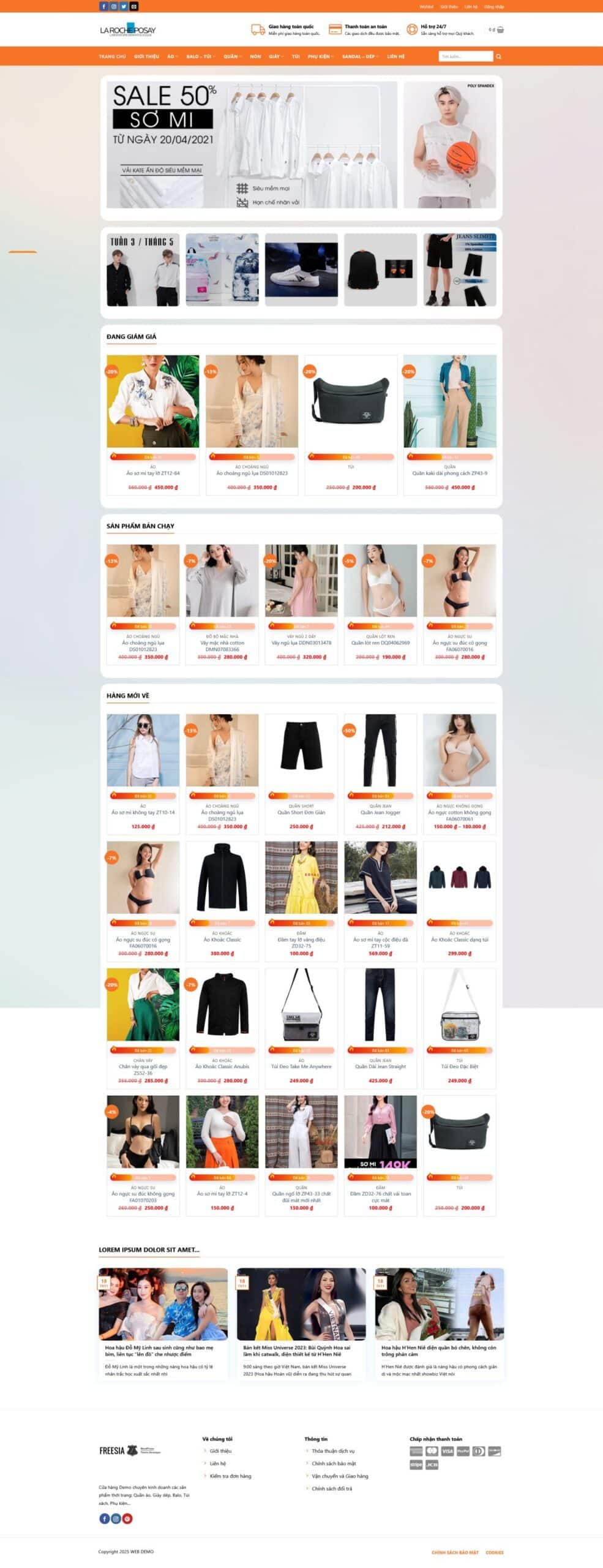 Mẫu Website Thời Trang 19 - Shop Online - Cài Đặt Sẵn
