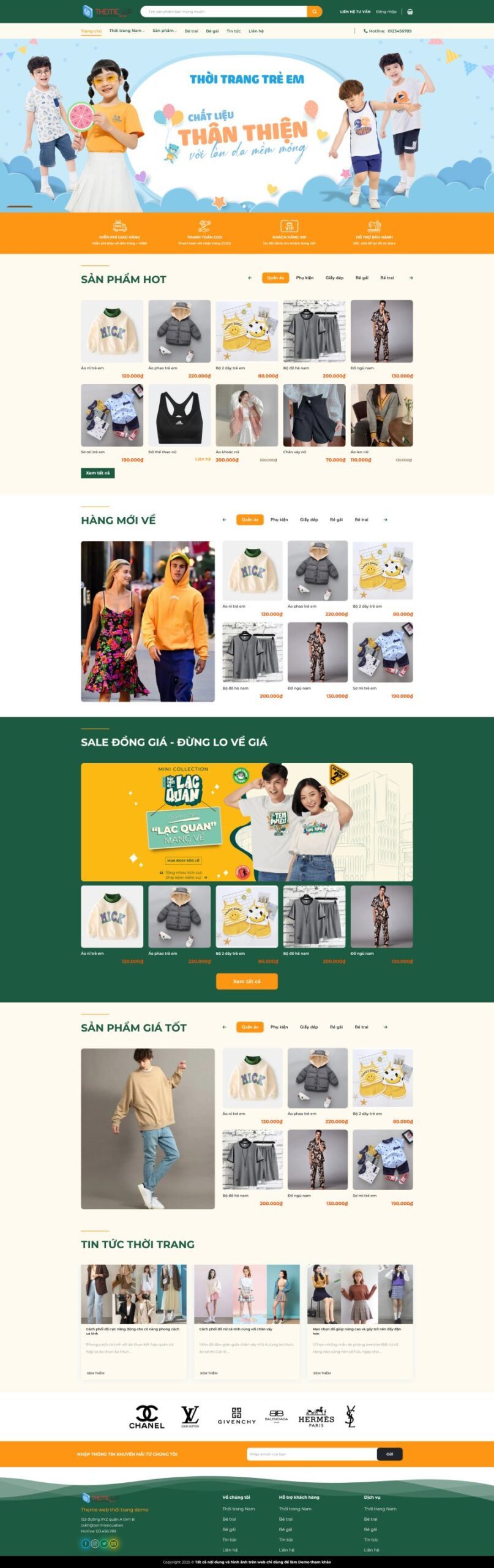 Mẫu Website Thời Trang Trẻ Em 47 - Shop Online - Cài Đặt Sẵn