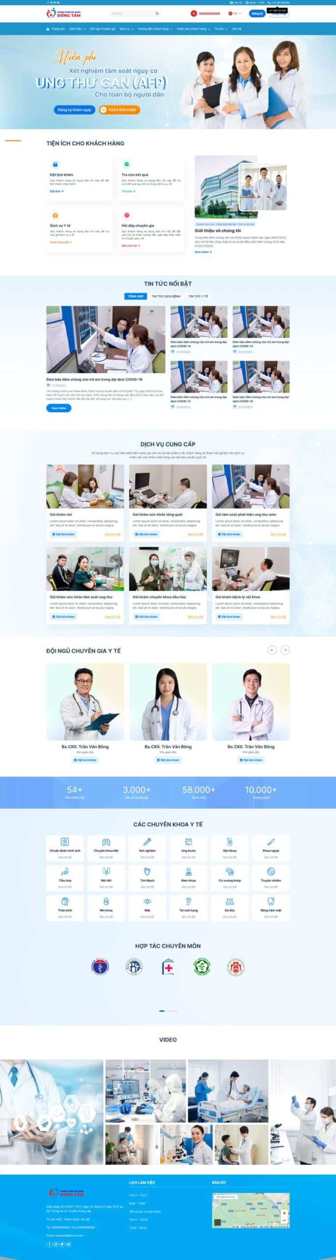 Mẫu Website Phòng Khám Tiêm Chủng - Dịch Vụ Y Tế - Cài Đặt Sẵn