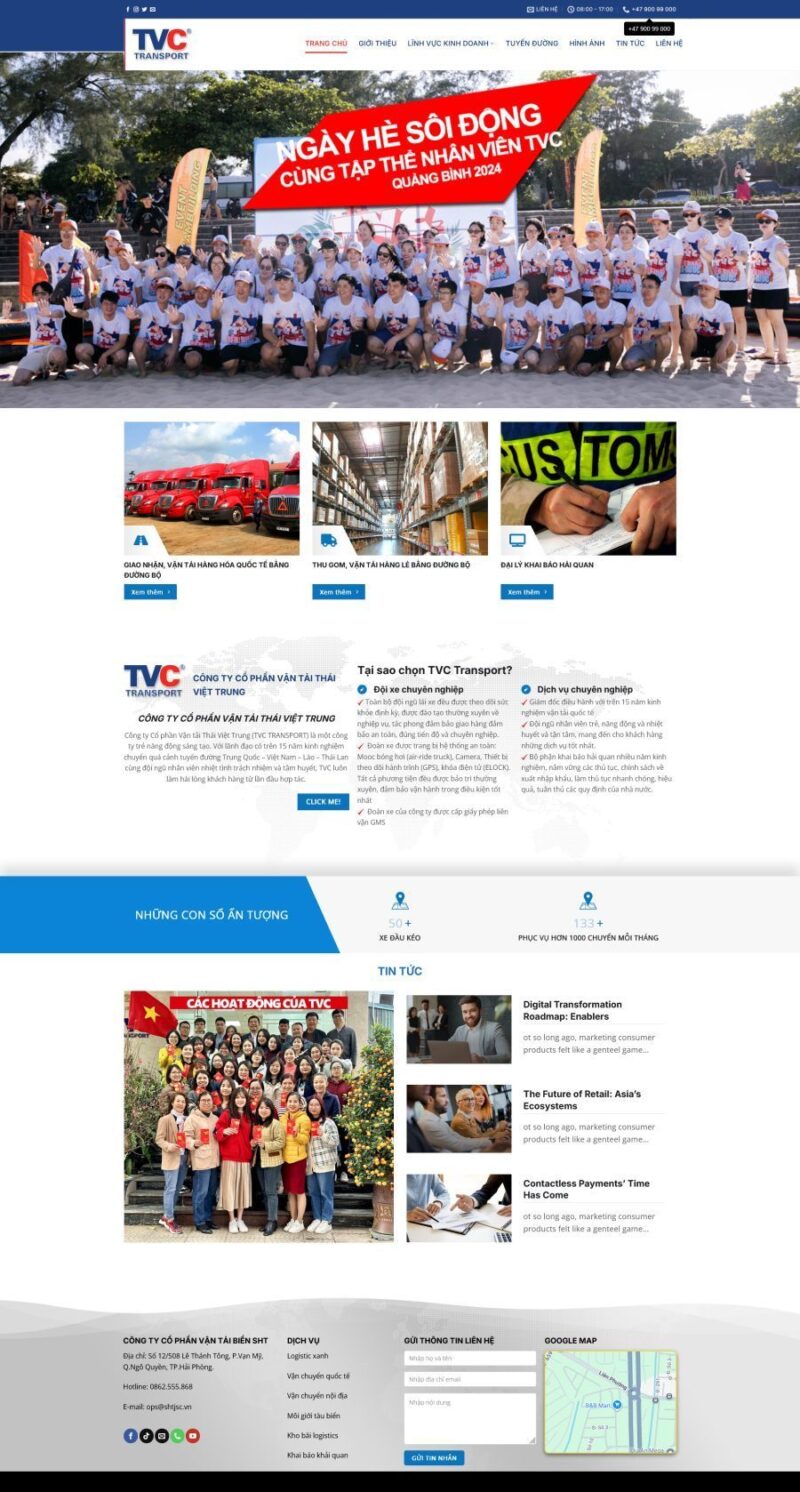 Mẫu Website Dịch Vụ Vận Tải 3 - Vận Chuyển Hàng Hóa - Cài Đặt Sẵn