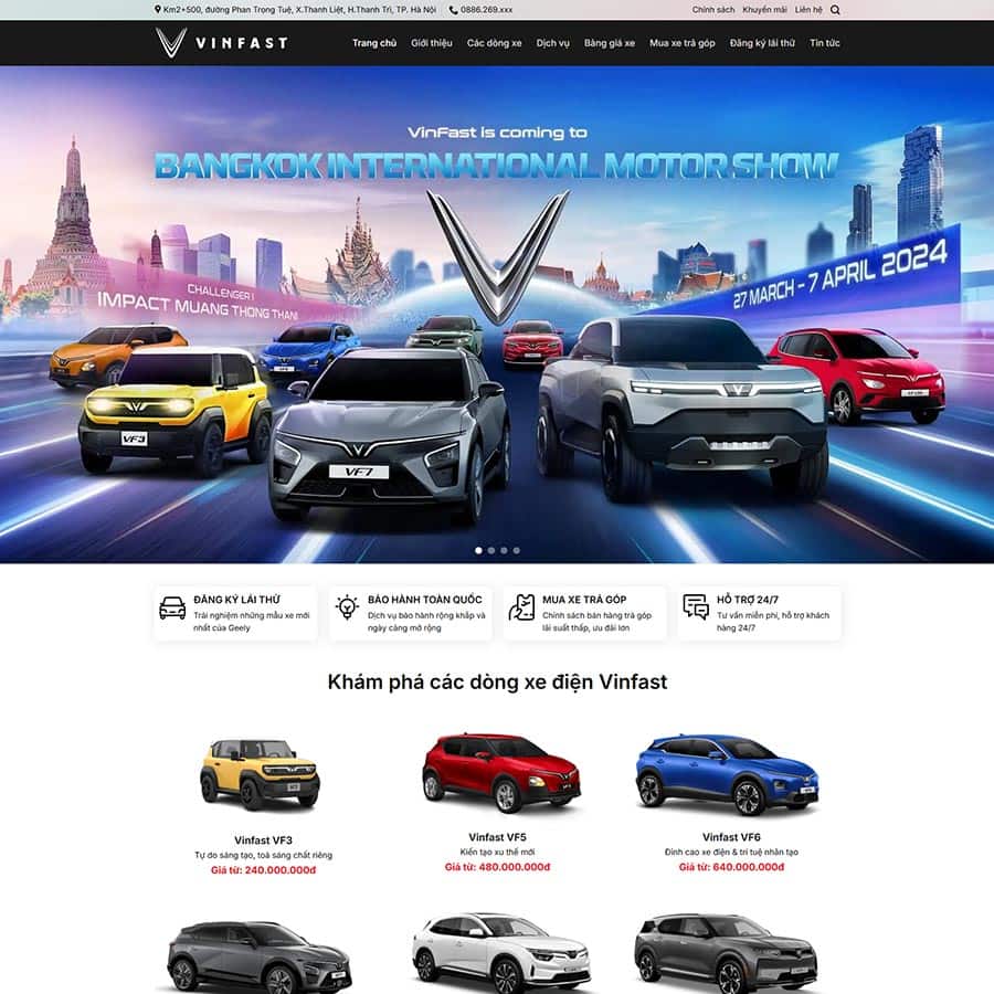 Mẫu Website Bán Xe Oto - Mua Bán Xe Hơi - Cài Đặt Sẵn