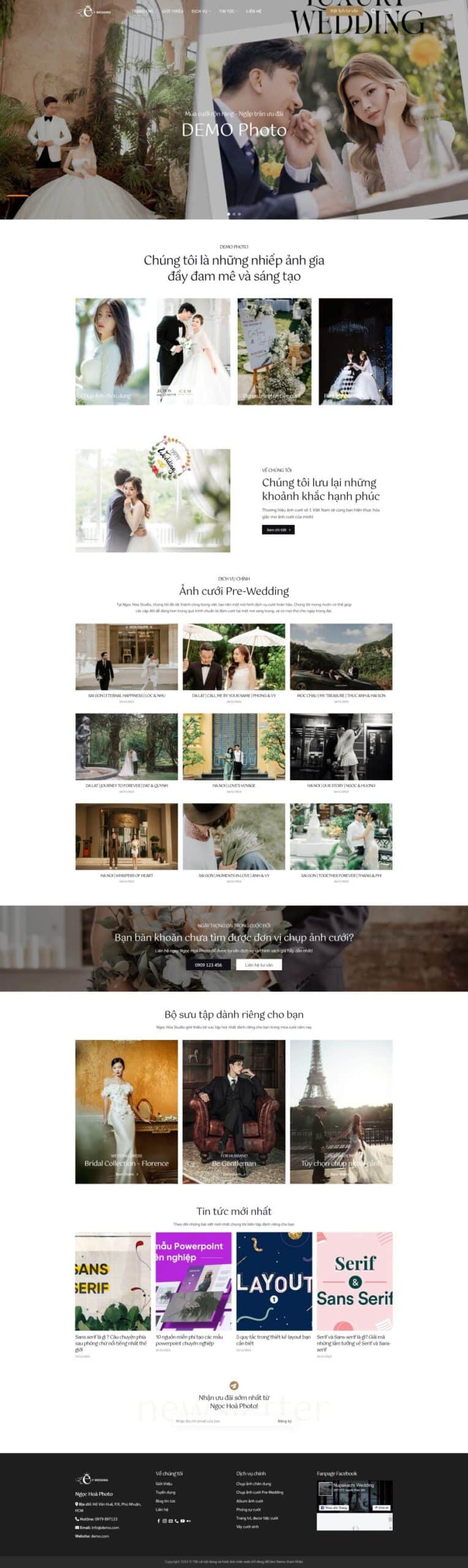 Mẫu Website Studio Áo Cưới - Wedding - Cài Đặt Sẵn