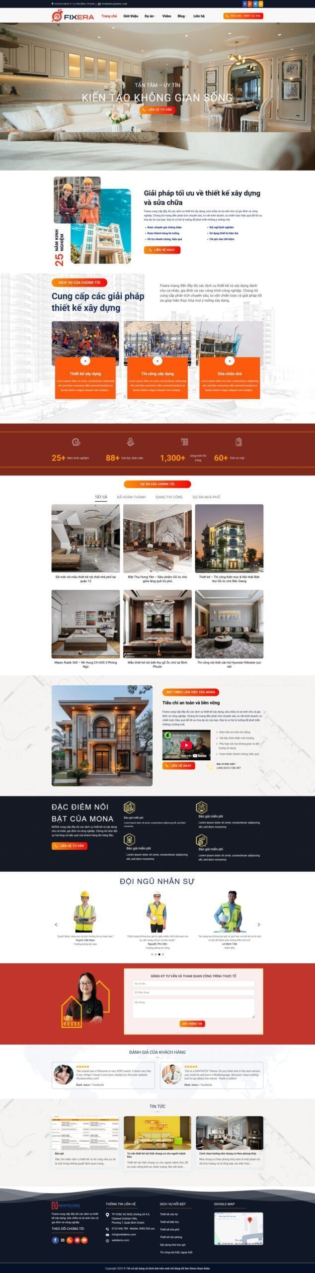 Mẫu Website Kiến Trúc Xây Dựng - Thiết Kế Nhà Đẹp - Cài Đặt Sẵn