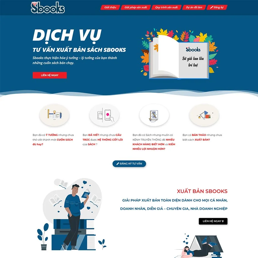 Mẫu Website Dịch Vụ Xuất Bản Sách - Cài Đặt Sẵn